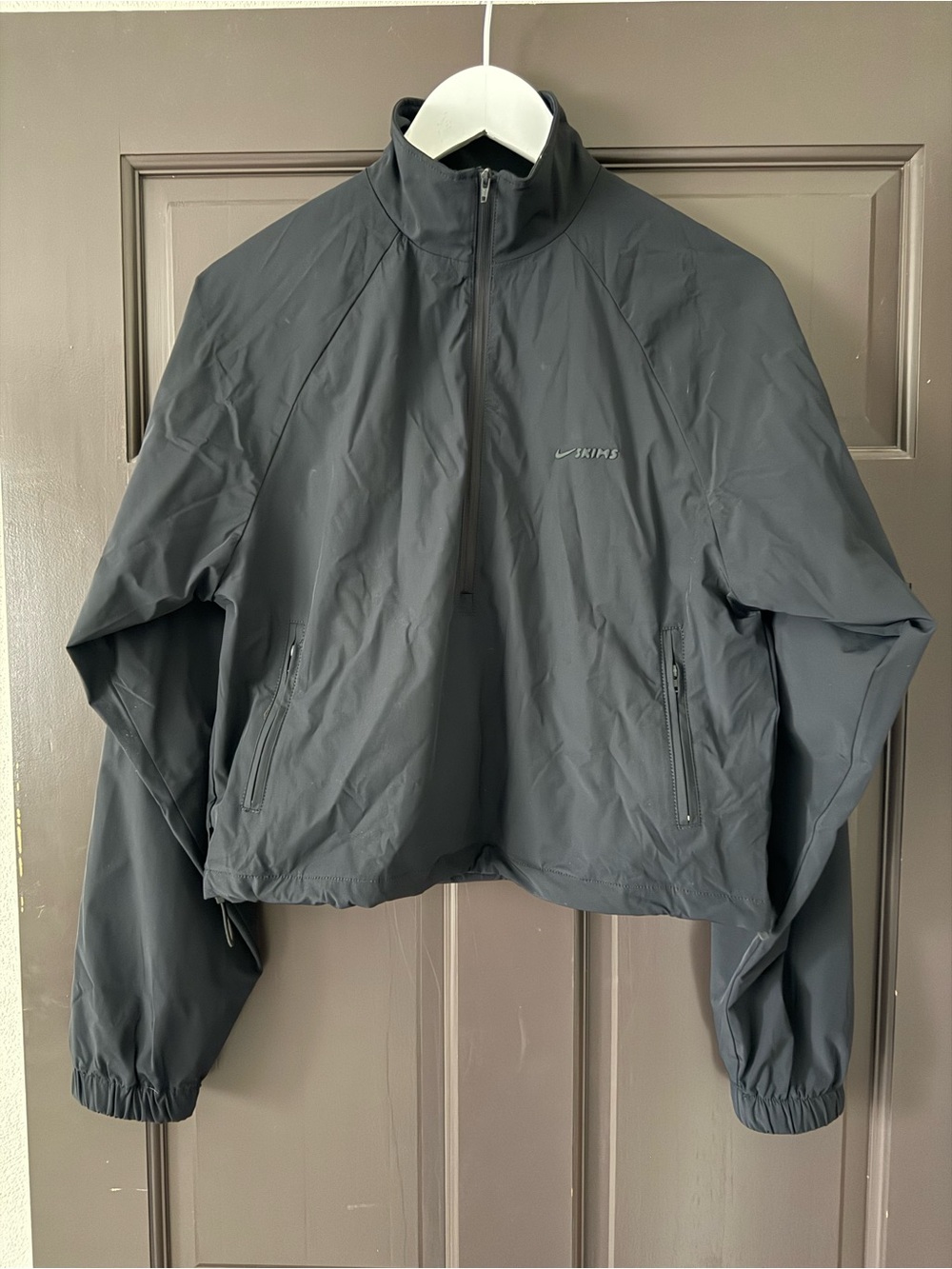 SKIMS x Nike Woven Nylon Half Zip Jacket XS Black NWT